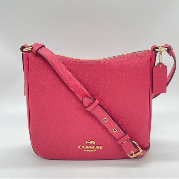 Coach Ellie File Bag Crossbody Pink/Gold - Picture 2 of 14